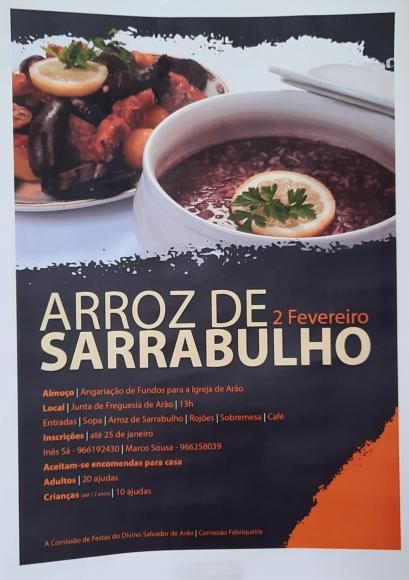 Angariação de fundos para a Igreja de Arão | Almoço - Arroz de Sarrabulho